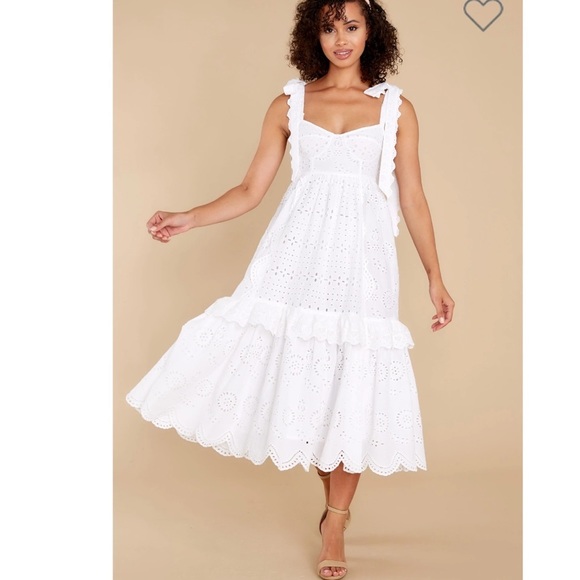 LoveShackFancy Antonella White Eyelet Dress NWT - Picture 16 of 16